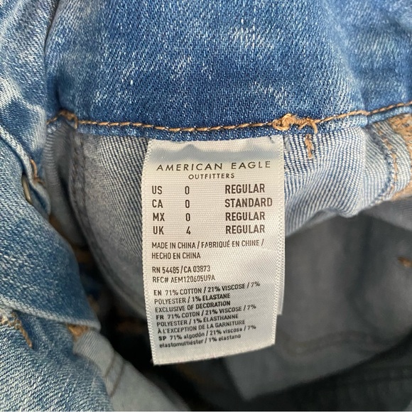 American Eagle Super Hi-Rise Jegging Medium Wash Next Level Stretch Size 0 - Picture 14 of 15